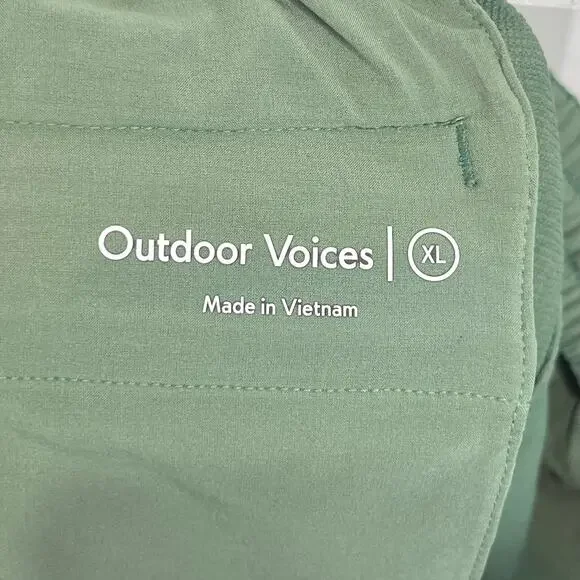 OUTDOOR VOICES RecTrek Ankle Crop Pants Zip Pocket Stretch Nylon Green XL - Picture 3 of 9
